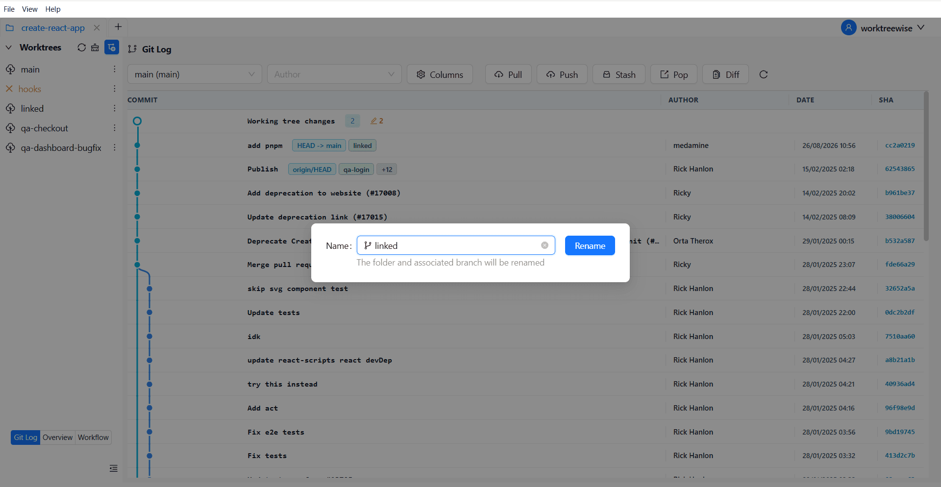 Rename dialog with a meaningful new name