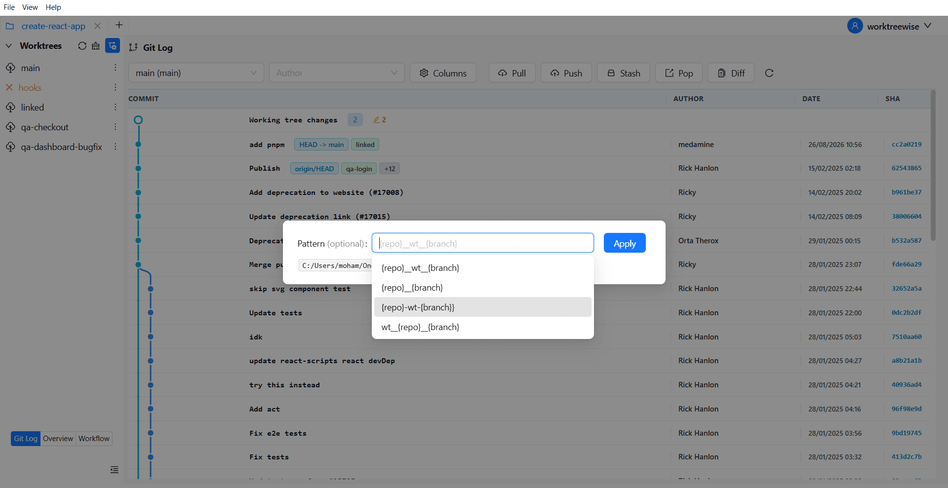Change Naming Pattern