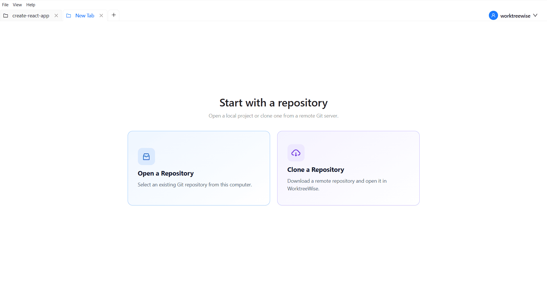 Open or clone a repository