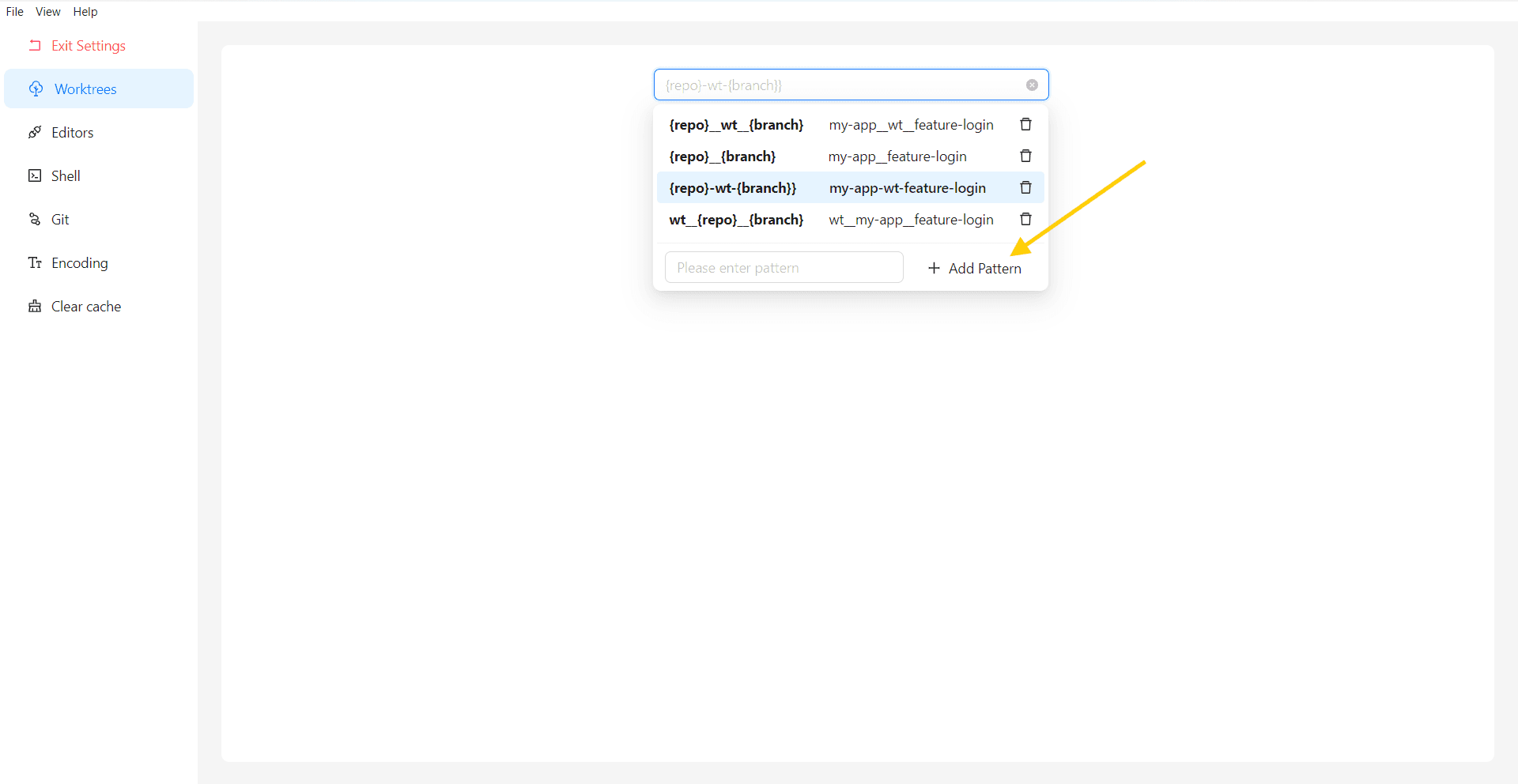 Add Custom Naming Pattern