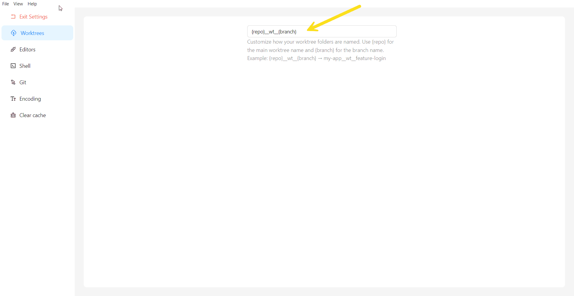 Naming Pattern Settings