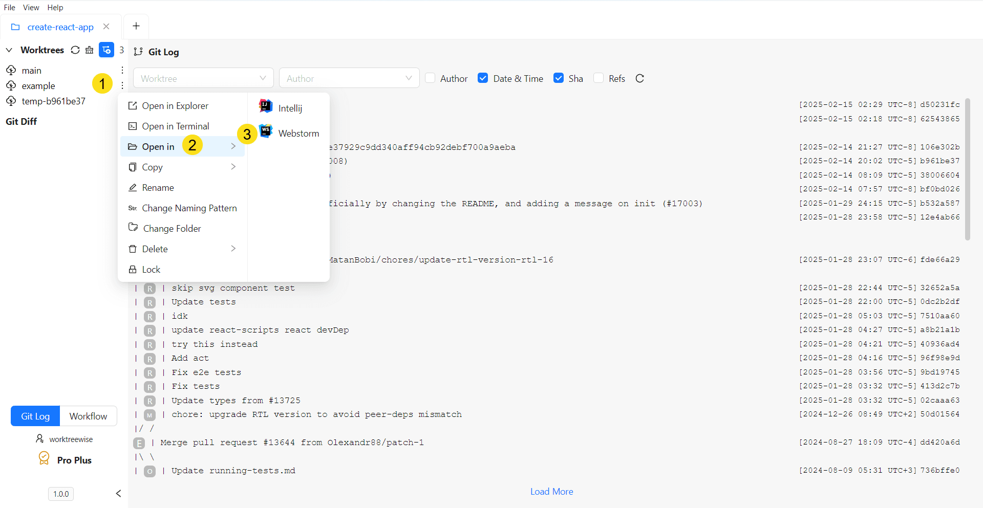 Open Worktree in IDE