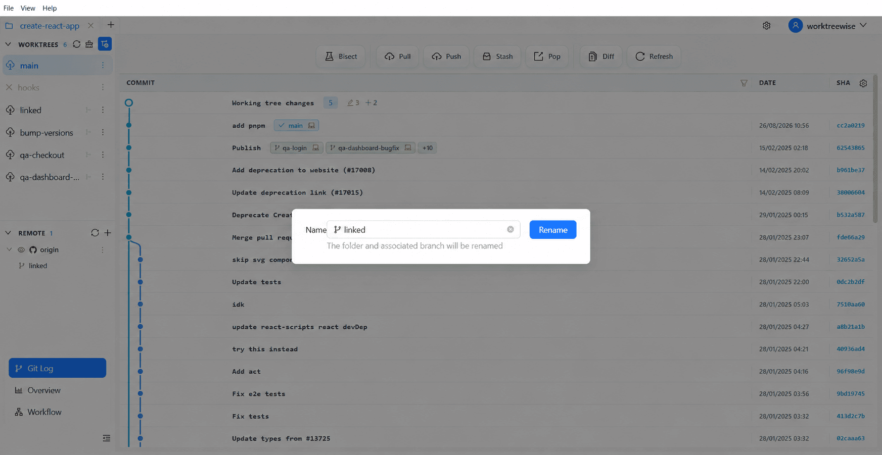 Rename dialog with a meaningful new name