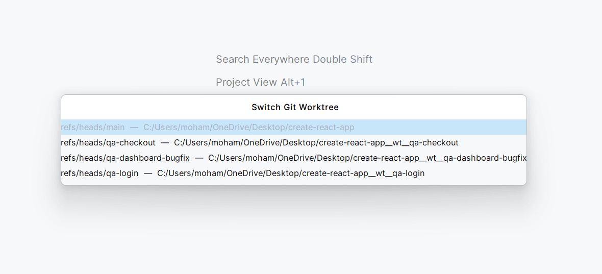 WorktreeWise for Jetbrains Plugin