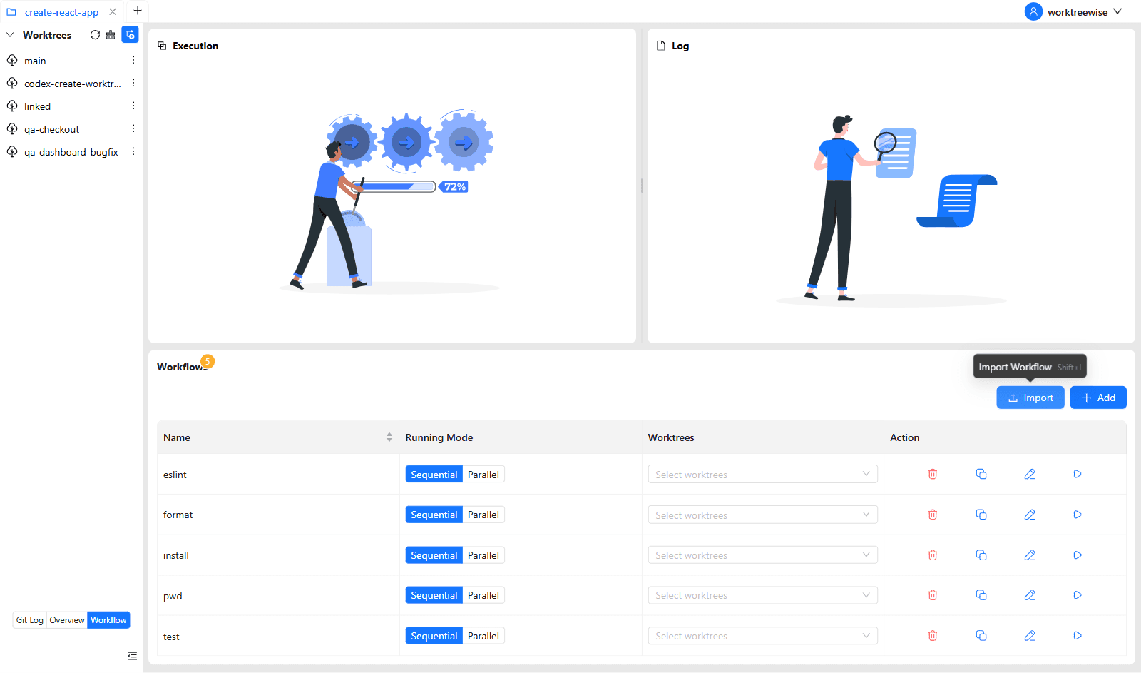 Import Workflow action