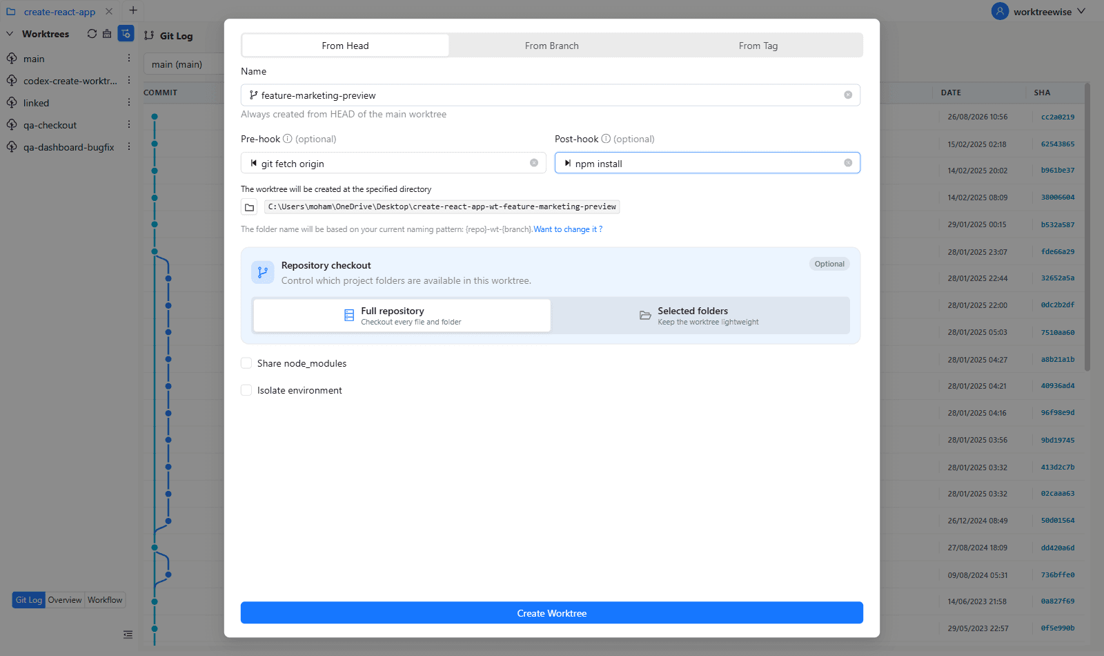 Configured hooks