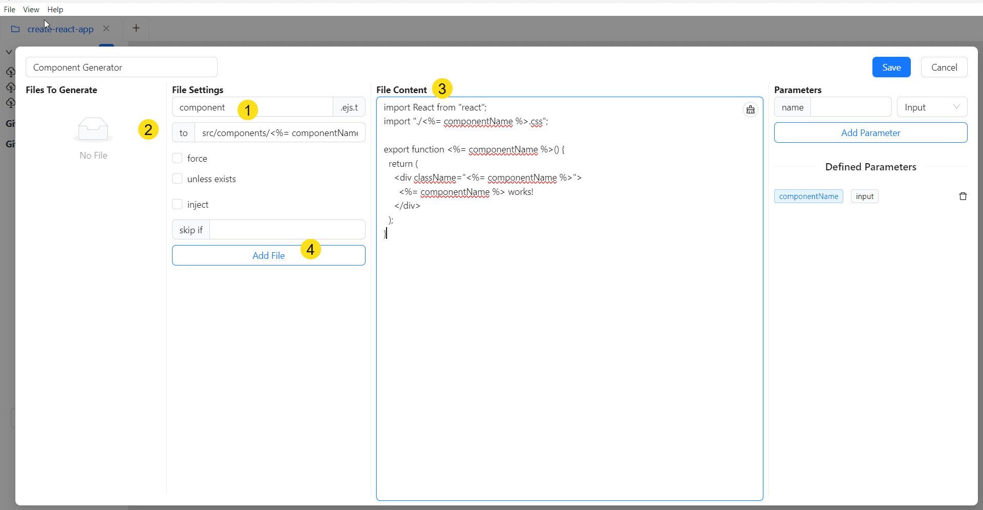 Add File to Code Generator