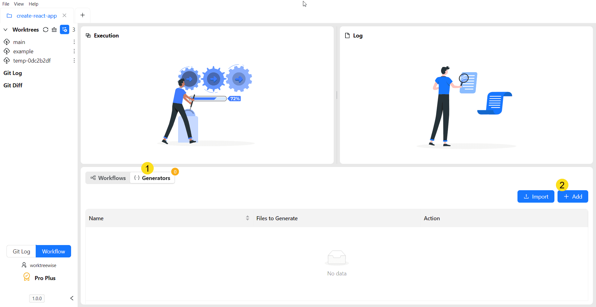 Open Modal to Create a New Code Generator