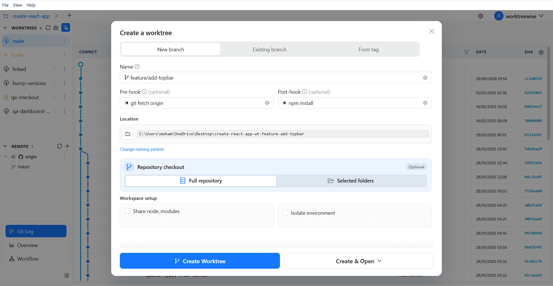 Configured hooks