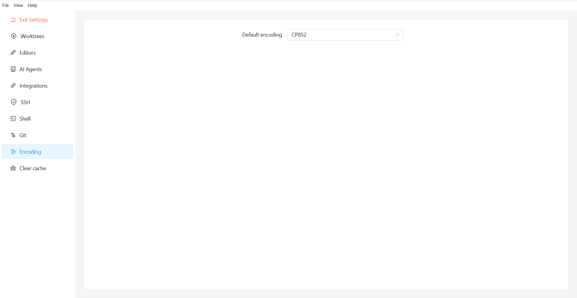 Encoding settings